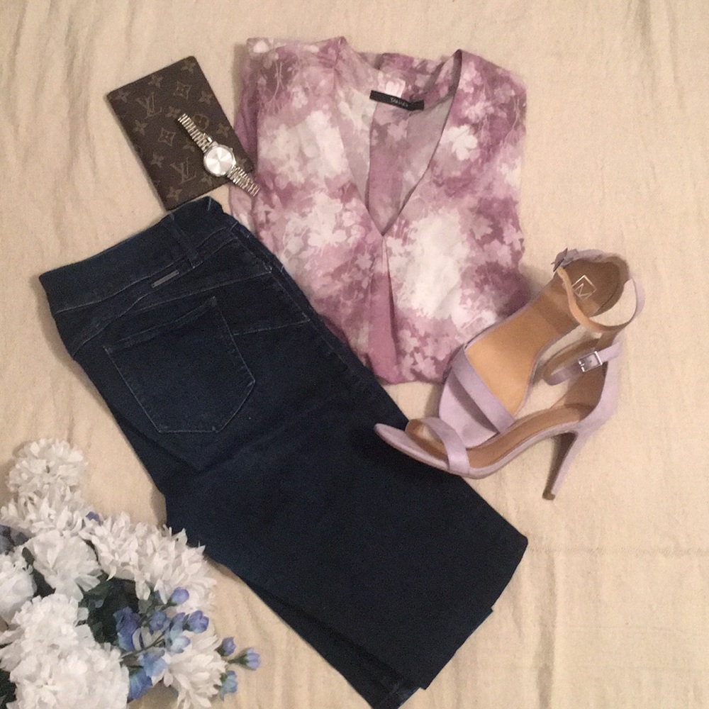 Material Girl lilac ankle strap heels